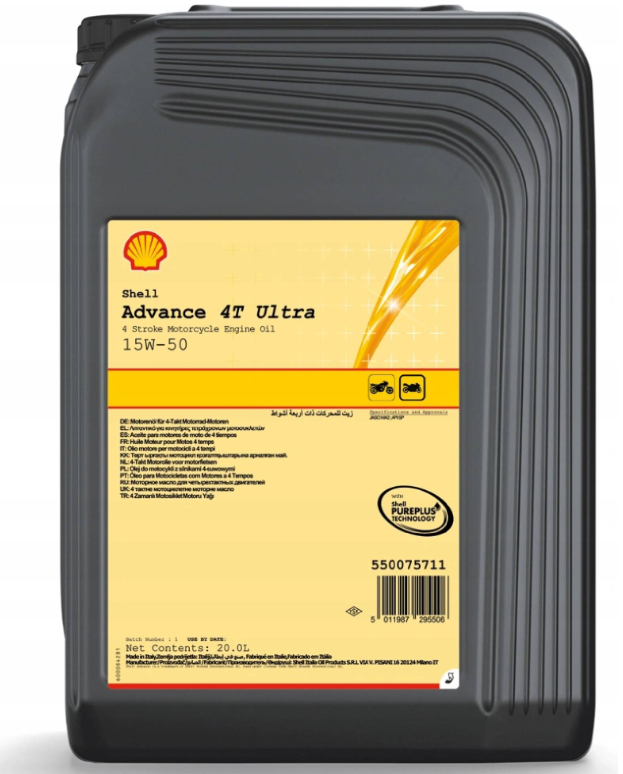Shell Advance 4T Ultra 15W-50 20 L